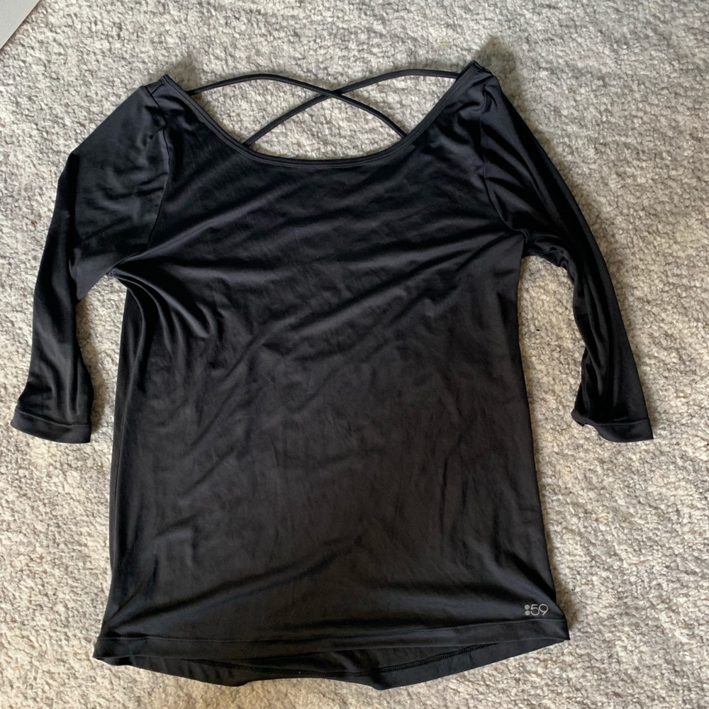 Splits59 3/4 sleeve open back shirt